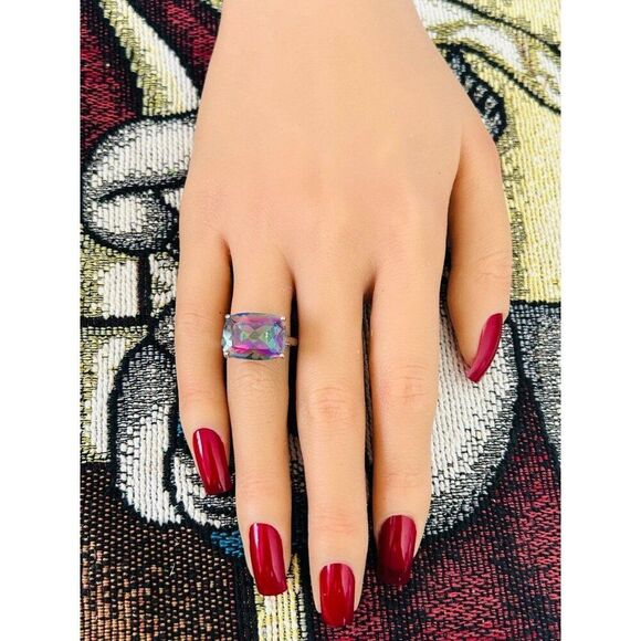 Stunning 925 Mystic Topaz Color Ring - Picture 9 of 10